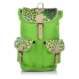 Suntop Wild 9 25 L Free Size Backpack(Green and Cheetah Zebra Print)