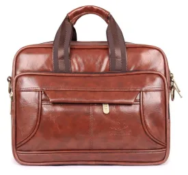 THE CLOWNFISH Commuter Series Tiffin Lunch Bag - Stylish, Spacious Compartments | Messenger Bag | Burnt Brown