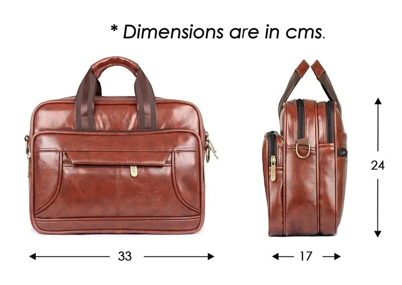 THE CLOWNFISH Commuter Series Tiffin Lunch Bag - Stylish, Spacious Compartments | Messenger Bag | Burnt Brown