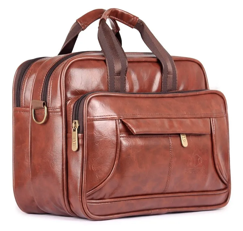 THE CLOWNFISH Commuter Series Tiffin Lunch Bag - Stylish, Spacious Compartments | Messenger Bag | Burnt Brown