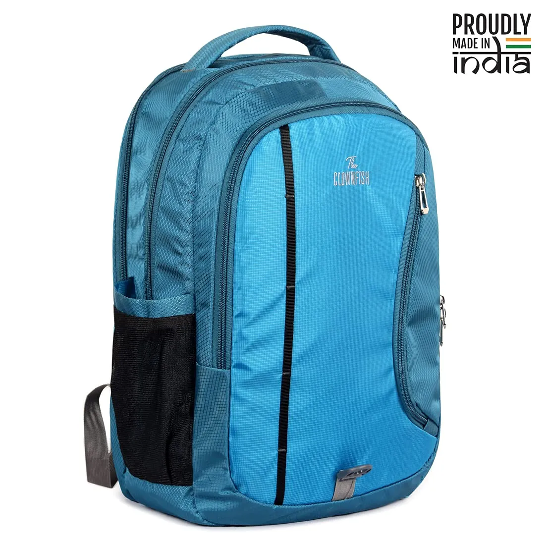 THE CLOWNFISH Cosmo 27 Litres Casual Travel Backpack - Water-resistant, 3 Compartments | Sky Blue