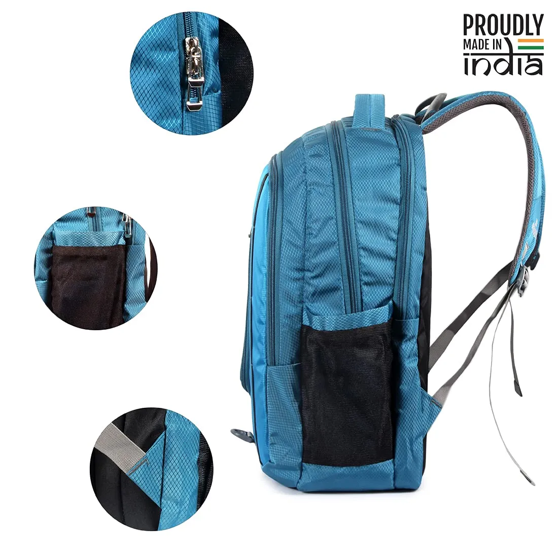 THE CLOWNFISH Cosmo 27 Litres Casual Travel Backpack - Water-resistant, 3 Compartments | Sky Blue