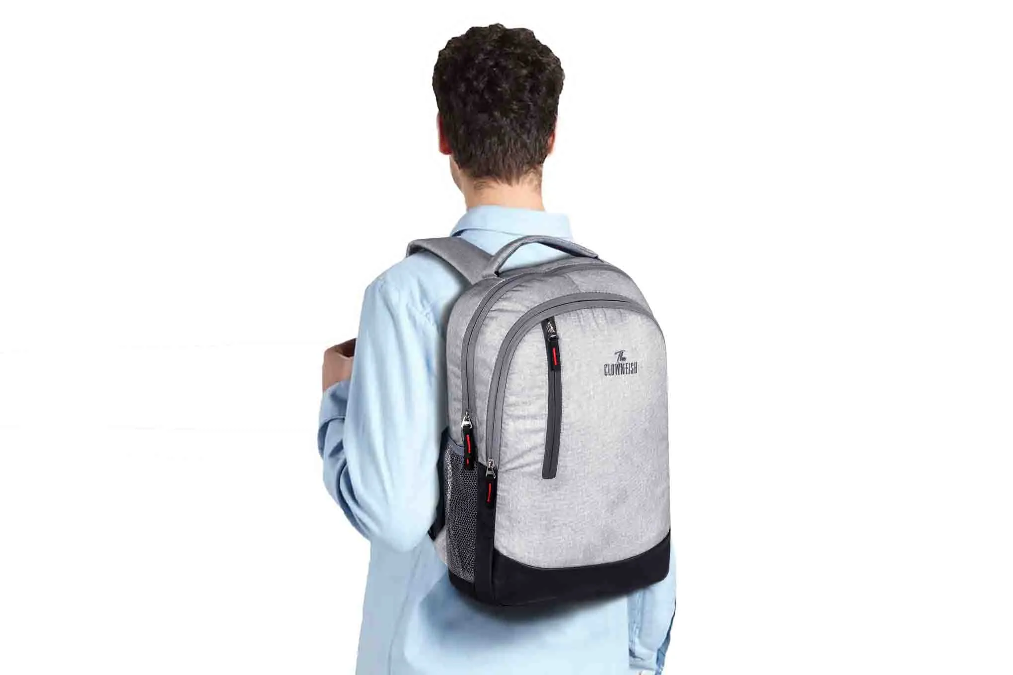 THE CLOWNFISH Kate: Laptop Backpack with Cushioned Sleeve | 17 Litres | Grey