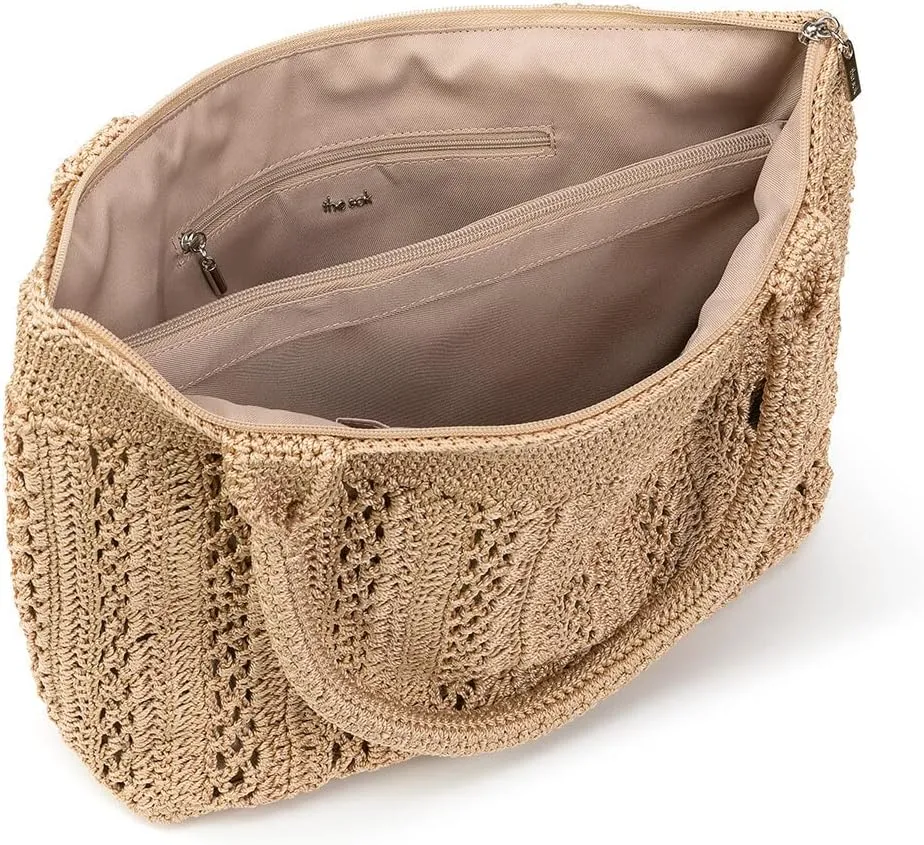 The Sak Crafted Classics Tote Bag - Hand Crochet Women's Purse For Everyday, Travel, Beach Bag - Carryall Shoulder Bag Straps
