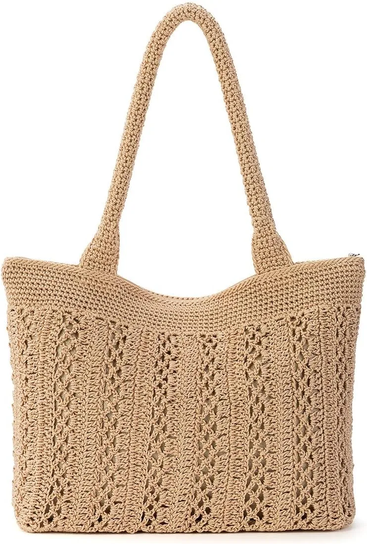 The Sak Crafted Classics Tote Bag - Hand Crochet Women's Purse For Everyday, Travel, Beach Bag - Carryall Shoulder Bag Straps