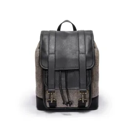 Tomcat  | Gray | Herringbone | Black Leather