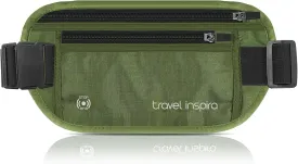 travel inspira Travel Money Belt with Slim Anti-Theft RFID Blocking Passport Holder for Travel Concealed under Clothes for Ultimate Protection of Credit Cards, Cash, Passport & Documents, Green