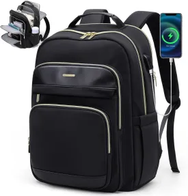 Travel Laptop Backpack for Women Men 15.6 Inch Work Bags with USB Port Large Capacity Travel Bags Water Resistant Business Computer Backpack Purse Casual Daypacks for College Nurse