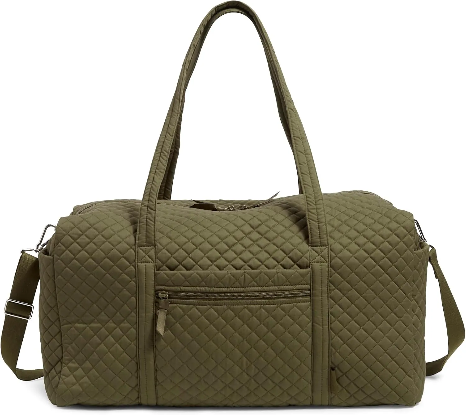 Vera Bradley Women's Cotton Large Travel Duffel Bag, Climbing Ivy Green - Recycled Cotton, One Size