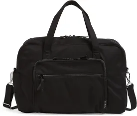 Vera Bradley Women's Cotton Weekender Travel Bag, Black - Recycled Cotton, One Size