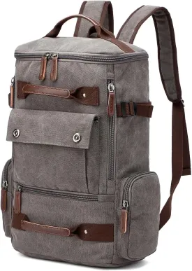 Vintage Canvas Backpack Casual Travel Rucksack 15.6inch Laptop Daypacks Hiking Camping Backpack
