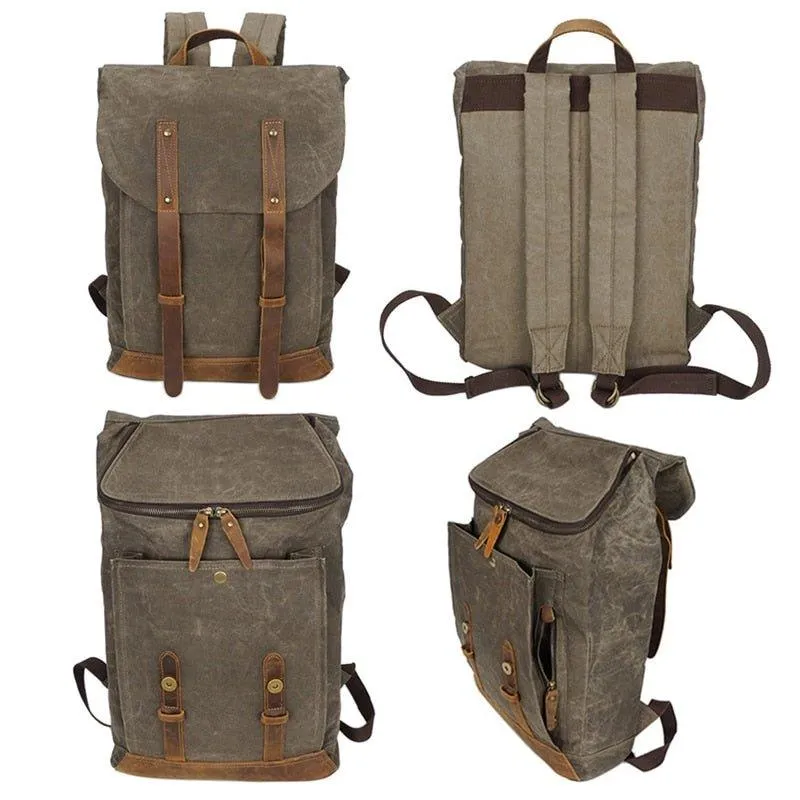 Vintage Canvas Backpacks Laptop for Mens