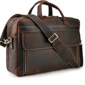 Vintage Genuine Leather Briefcase for Men - Laptop Computer Case
