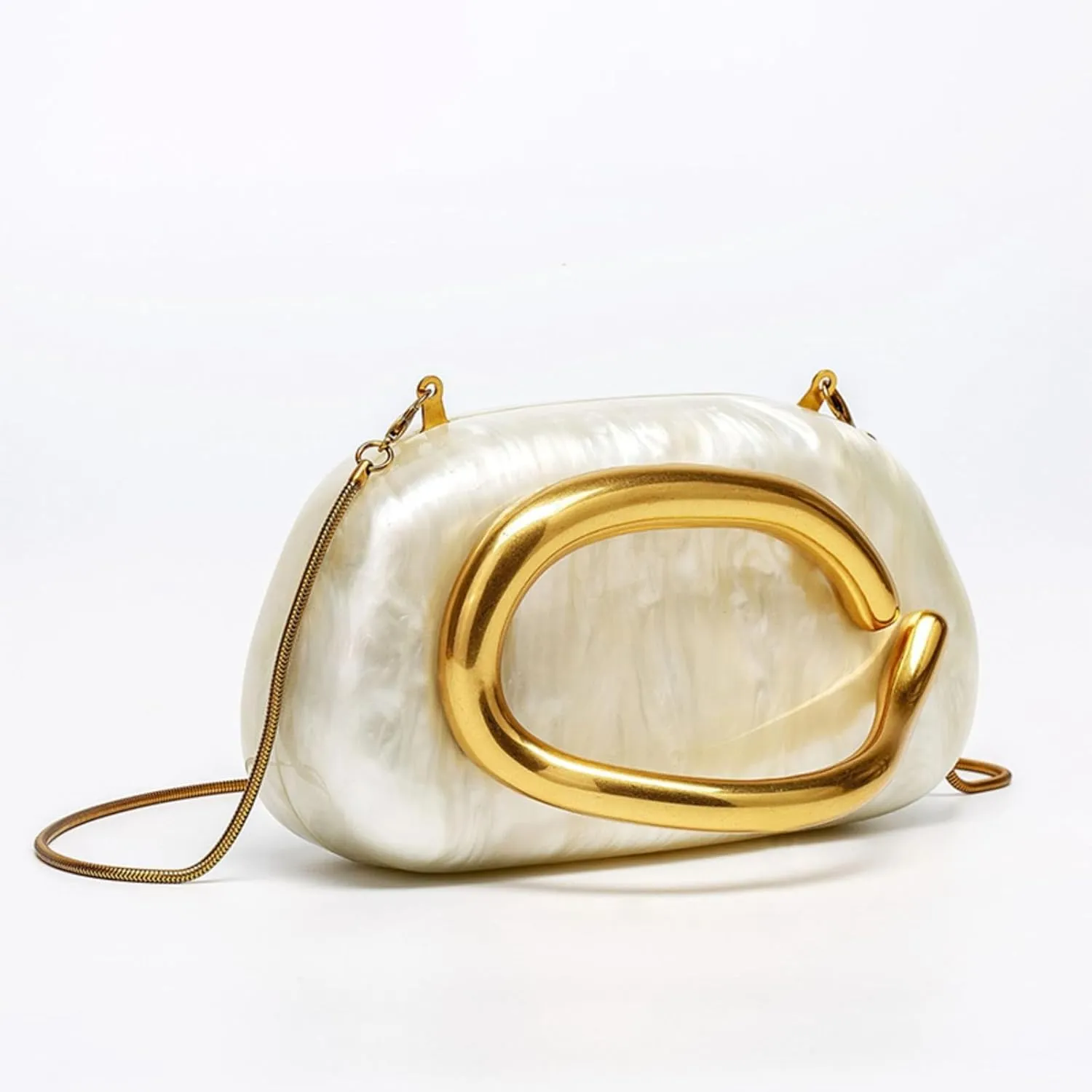 Vintage Handle Evening Clutch PU Handheld Purse Chain Shoulder Box Crossbody Elegant Mini Party Bag