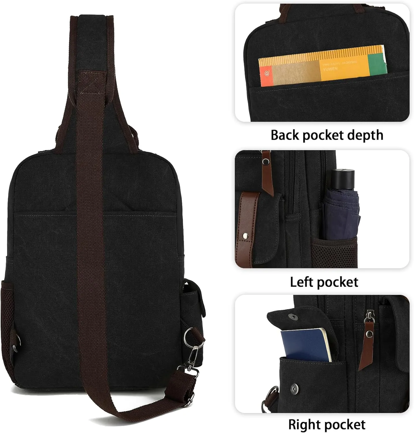 Vintage Messenger Bag, Canvas Backpack for Travel, Men's Shoulder Bag, Dual-use Bag for Hand Carry and Crossbody Carry
