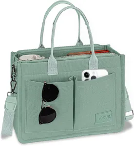 VOFANK Large Canvas Tote Bag for Women - Zipper Work Crossbody Purse Handbag Shoulder Satchel Travel Gym Everyday Bag