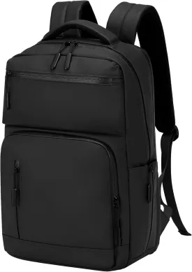 Waterproof Laptop Backpack for Men & Women, Flight Approved Anti-Theft Daypack with 15.6-inch Laptop Sleeve (Black)
