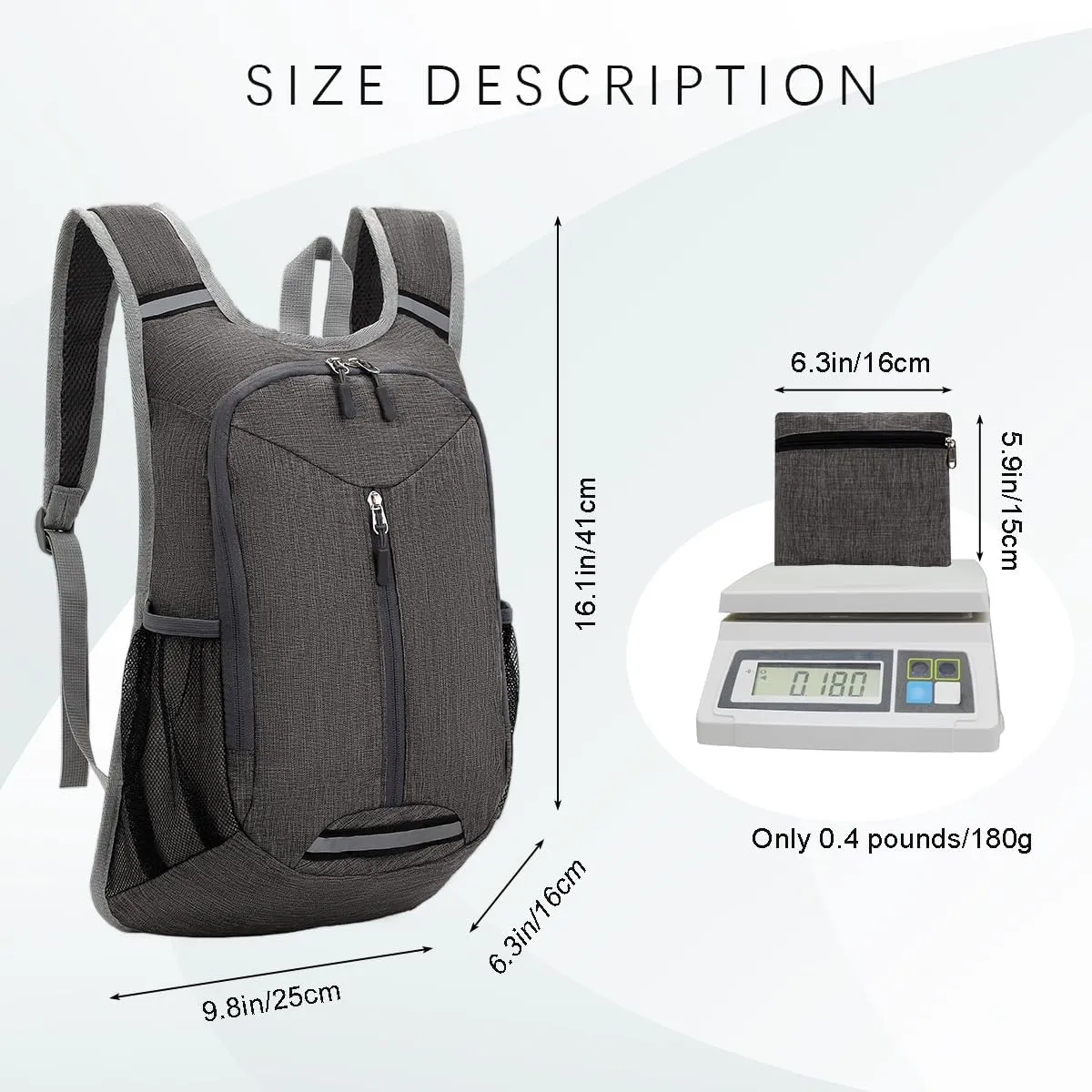 WEREWOLVES 15L Small Hiking Backpack, Travel Lightweight Foldable Packable Casual Outdoor Daypack