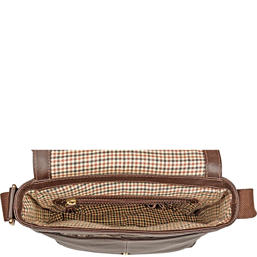William Vertical Leather Messenger
