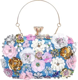 Women Clutches Flower Evening Handbag Chain Strap Shoulder Bag handbag Wedding bag purse