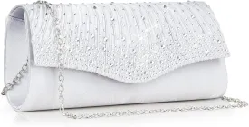 Women Evening Clutch Bags Satin Rhinestone Fromal Party Purse for Wedding Cocktail Prom Clutches