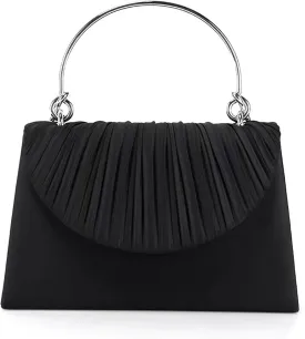 Women's Evening Handbags, Elegant Pleated Clutch Purse for Formal Prom Tea Party Wedding guest Cocktail Night Date