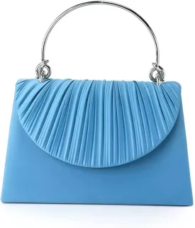 Women's Evening Handbags, Elegant Pleated Clutch Purse for Formal Prom Tea Party Wedding guest Cocktail Night Date