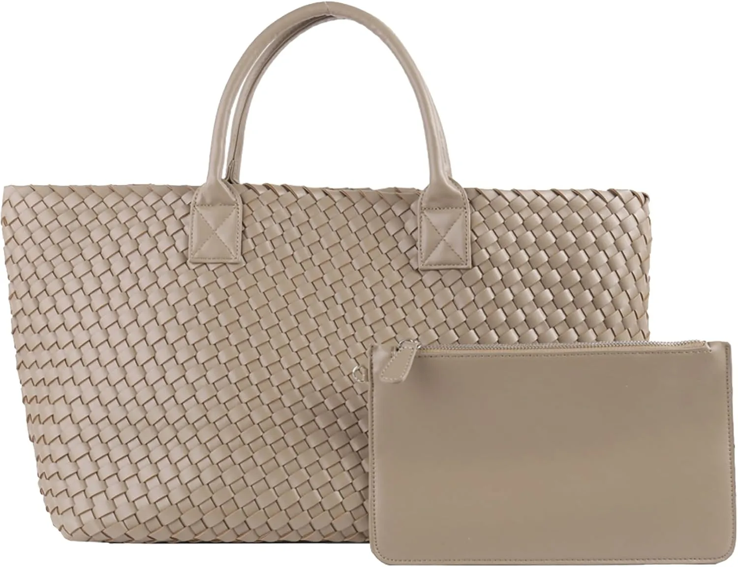 Woven Tote Bag Large Vegan Leather Bucket Bag, Fashion Handwoven Shopper Bags for Women