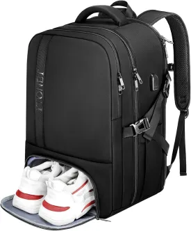 Ytonet Gym Backpack For Men Women, Backpack for Men Large Travel Luggage Carry on Bag Fit 17.3 Inch Laptop, Gym, Workout, Sports, TSA Flight Approved, Black